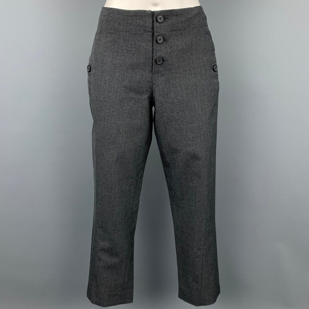 MARNI Size 2 Grey Virgin Wool Cropped Casual Pants